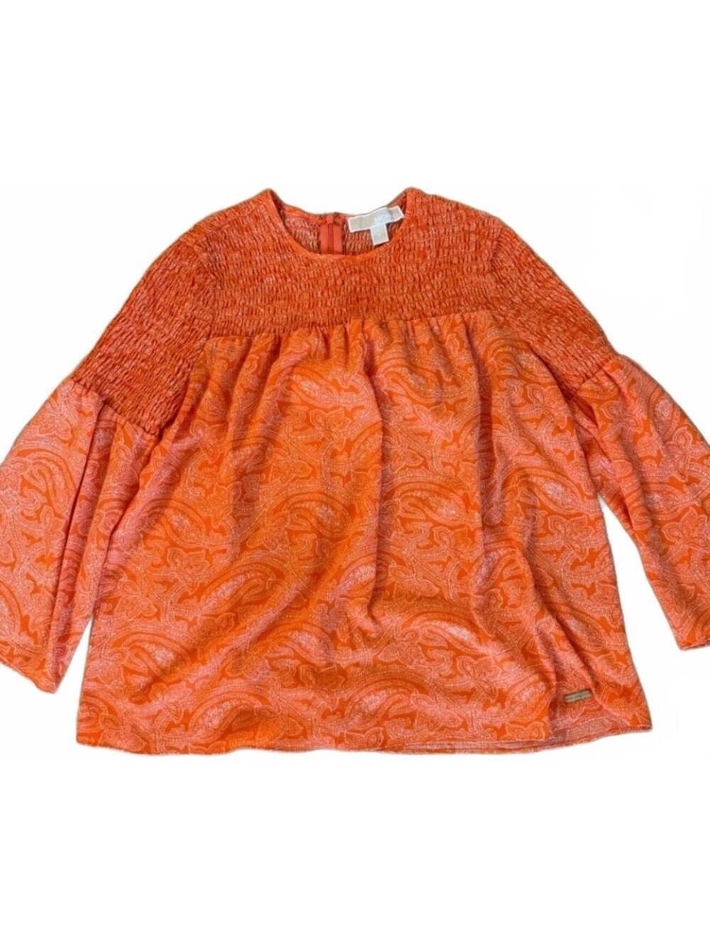 Michael Kors Orange Poppy Blouse size S